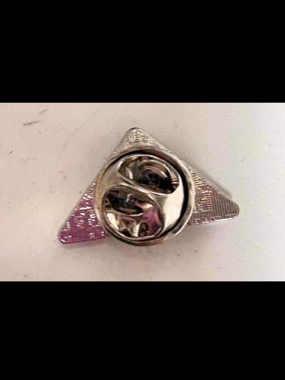 Prada Black and Silver Triangle Logo Pin/Brooch - Picture 3 of 5